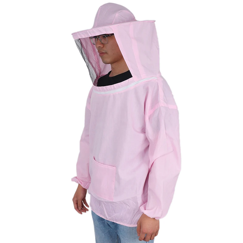 Розовый Professional Beekeeping Protective Suit Bee Insect Feeding Supplies Keeping Beekeeper Equipment White/Dark Blue/Pink 3 Colors - Цвет: Розовый