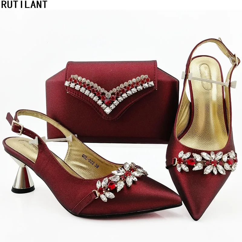 

Italian Matching Shoe and Bag Set Women Shoe and Bag To Match for Parties Italian In Women High Quality African Wedding Shoes
