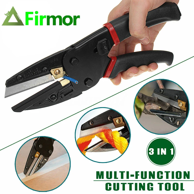 

FIRMOR Multifunction Pruning shears 3 in 1 Household Garden Tools Powerful Cutting Tool With Built-In Wire Cutter Utility Knife