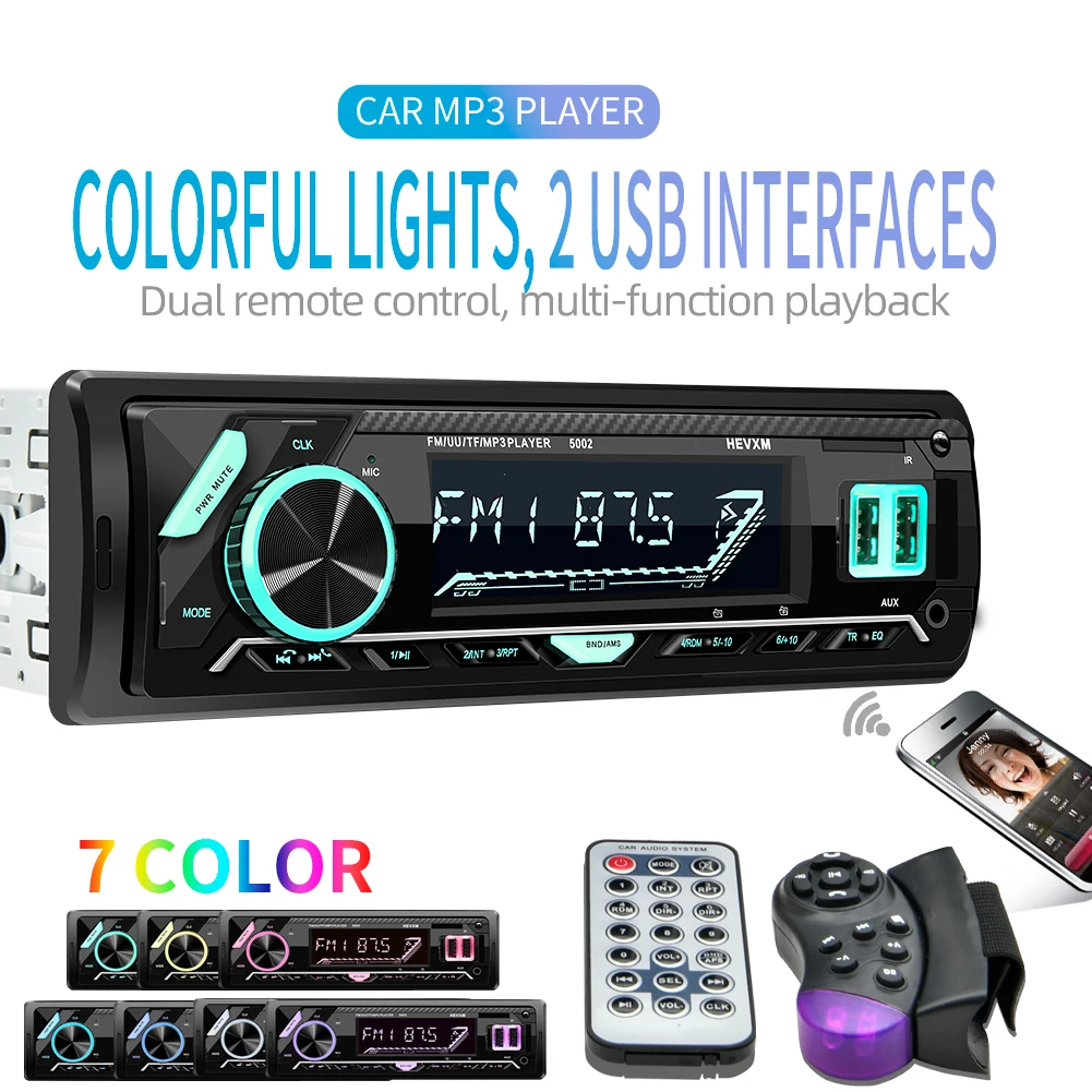 LaBo New 12V Car audio stereo Car Radio Bluetooth V3.0 In-dash 1 Din FM Aux Input Receiver SD USB MP3 MMC WMA Radio Playe