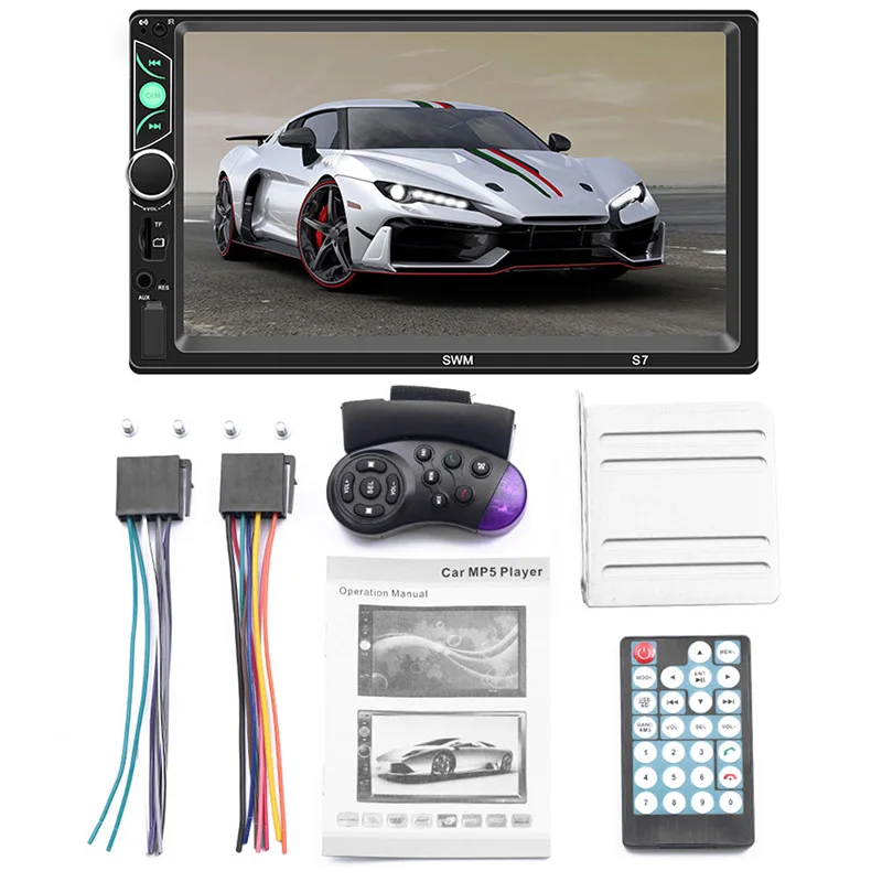 

7" Car MP5 Player Bluetooth 4.0 FM Radio Touch Screen With 4 Light Camera 12V Steering wheel control function: support