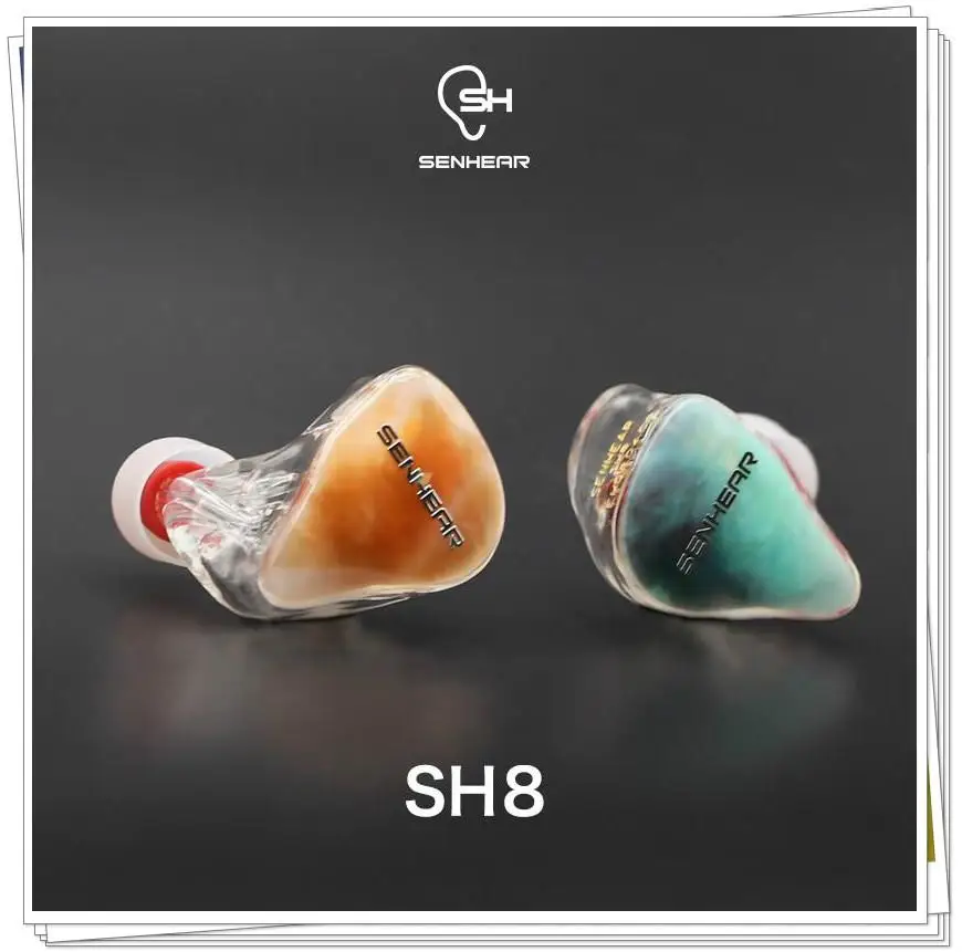 Senhear SH8 8BA 8 Balance Armature Customize IP4X 3D Monitor DJ Studio Hifi Music Audiophile Noise Canceling Earbuds Earphones