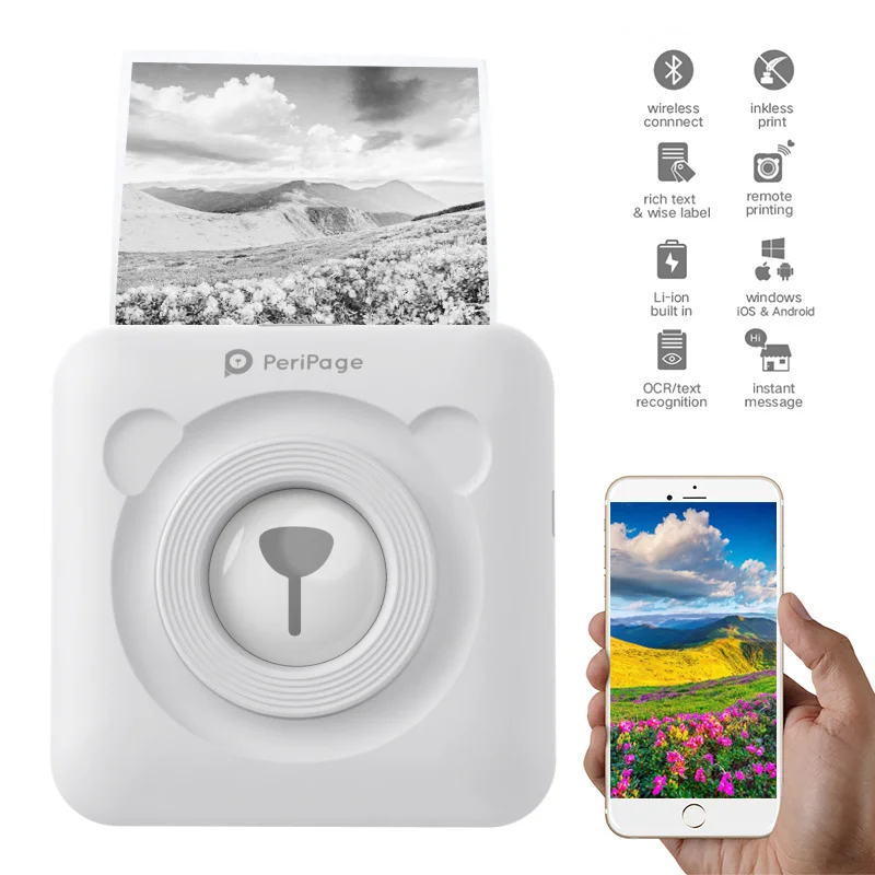 Портативный термальный Bluetooth принтер мини фотоальбом для iOS Android мобильного телефона 58 мм карманная машина день рождения