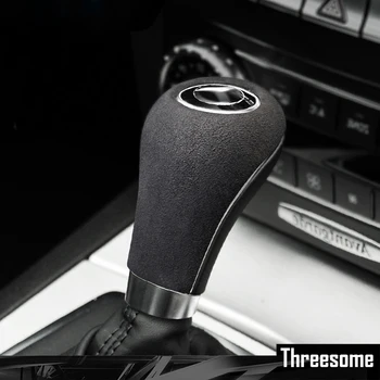 

Car Gear Head Shift Knob Shell Cover Decoration ABS Alcantara Suede For Mercedes Benz A C E G Class Handbrake Grip Case