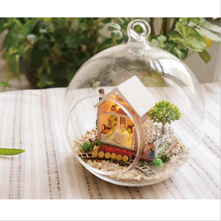 DIY Pandora Magic Garden Creative Doll house Miniatures Voice Control Light Wooden House Decoration Handcrafts Puzzle Toys Gift
