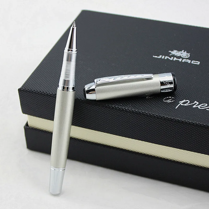 JINHAO роскошный и высококлассный золотой цвет металлический круглый РОЛИК ручка быстрое письмо Бизнес Мужская шариковая ручка