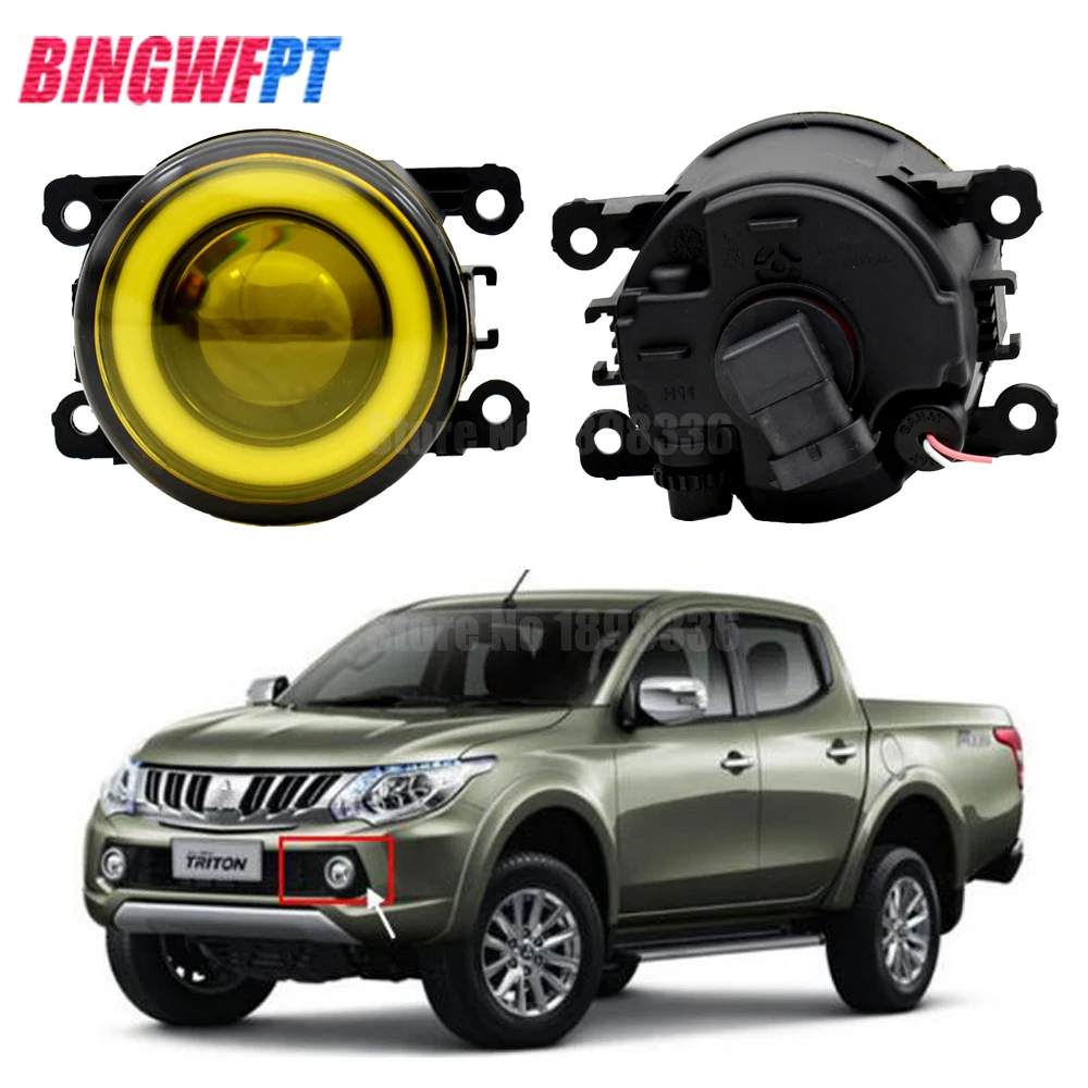 

2pcs/pair H11 LED Fog Lamp Assembly Angel eyes Fog Light 90mm For Mitsubishi Triton ML MN 2006-2015 For Mitsubishi PAJERO 4/IV