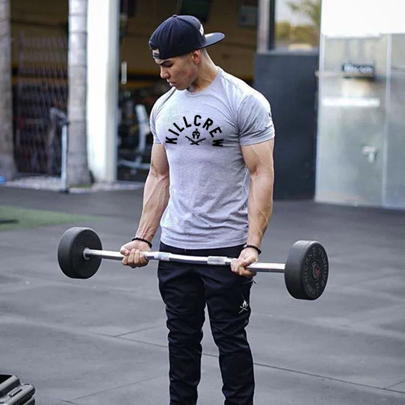 Мужская футболка с надписью Muscle fitness Brothers, повседневный спортивный пуловер с коротким рукавом и круглым вырезом, топы для бега, стиль