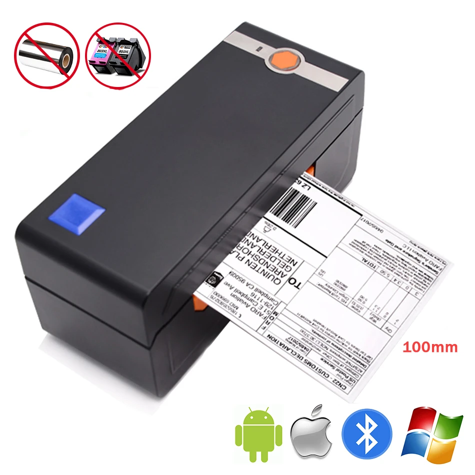 Thermal Barcode Label Printer Support Ebay 4×6 Shipping Label Printer use in iOs Android MAC Windows