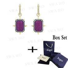 Таро Magic серьги золотые простой квадратный большой круг с украшением в виде кристаллов Для женщин модные романтичные серьги, ювелирное изделие, подарок