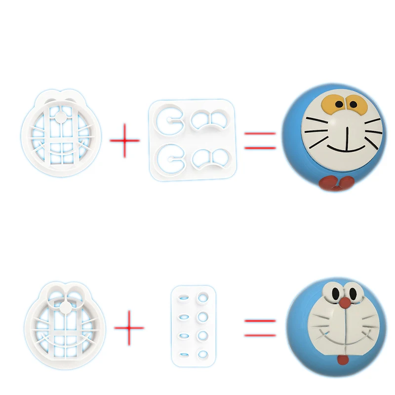 Double-Sided Robot Cat Plastic Cake Mold Fondant Cookie Cutters Kitchen Baking Decorating Mold Tools For Biscuit Cupcake Pastry 2