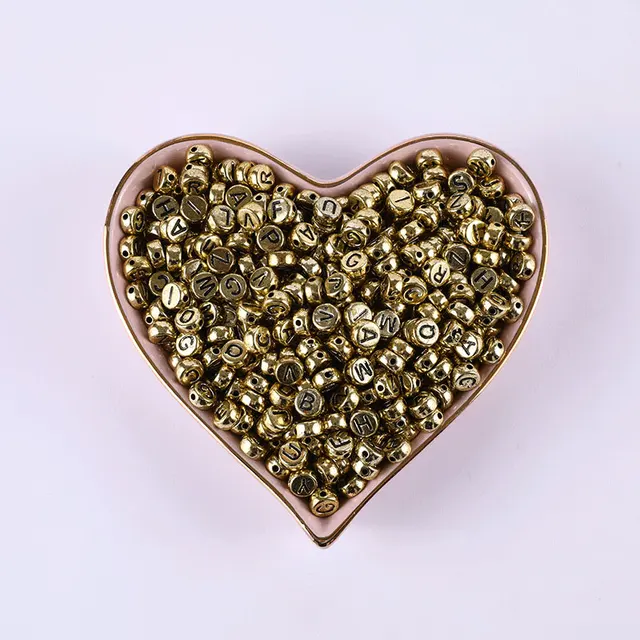 100/200/500pcs Heart Beads For Jewelry Making Acrylic Mixed Beads With Letters For Bracelet Handmade Diy Bracelet Necklace 2021 4x7mm 15