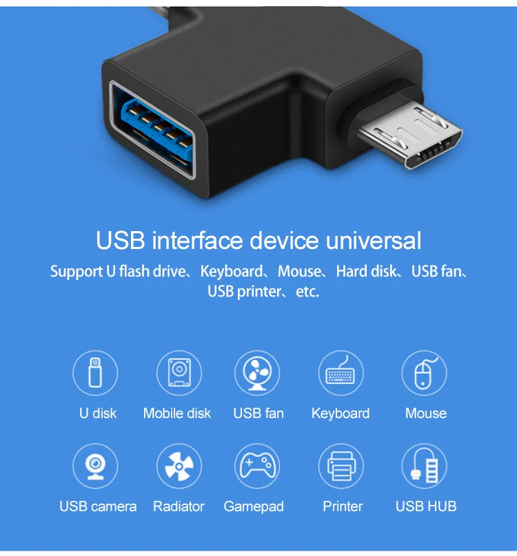 Utai J15 тип-c OTG адаптер USB3.0/тип-c/Micro USB 3в1 конвертер для Android USBC разъем OTG мульти адаптеры для мыши OTG