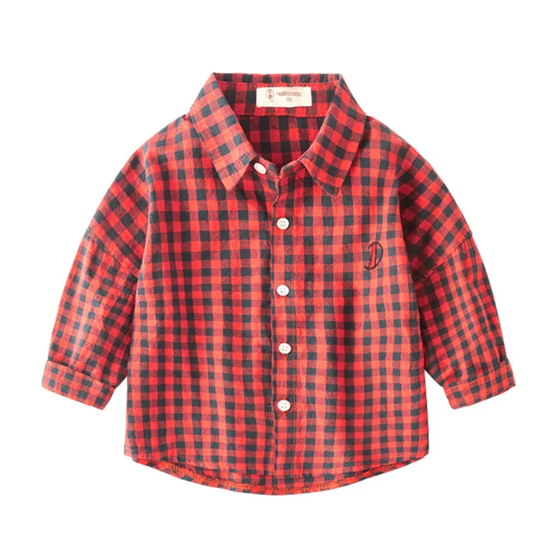 

2019 New Style Korean-style Cotton Casual Shirt Spring And Autumn Baby Long-sleeved Upper Garment Autumn Clothing Children Plaid