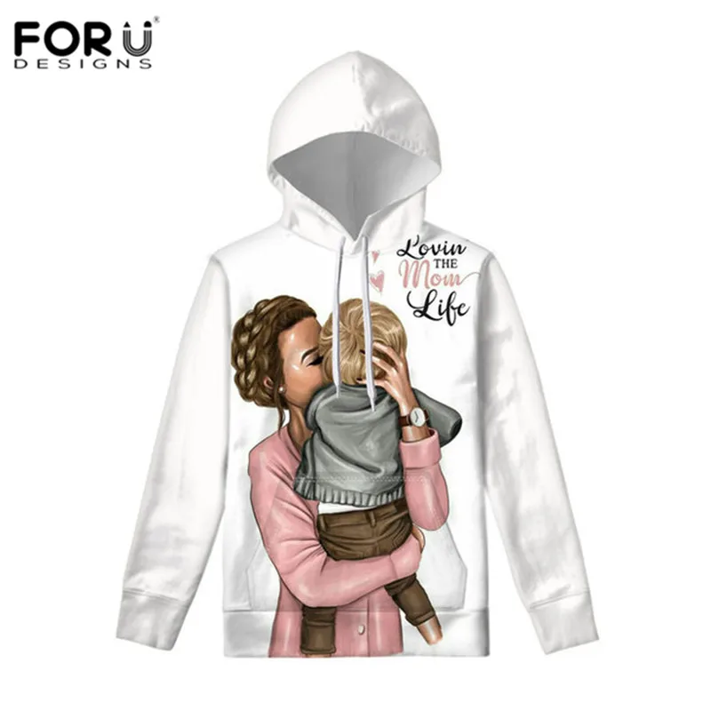FORUDESIGNS,, Женская толстовка с принтом «супер мама», Женские топы для девочек, пуловер в стиле Харадзюку, Зимние удобные эстетические модные толстовки - Цвет: YQ3987Z72W