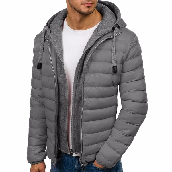 Zogaa S-3XL размера плюс Мужская модная куртка осенняя и зимняя с капюшоном пуховое хлопковое пальто