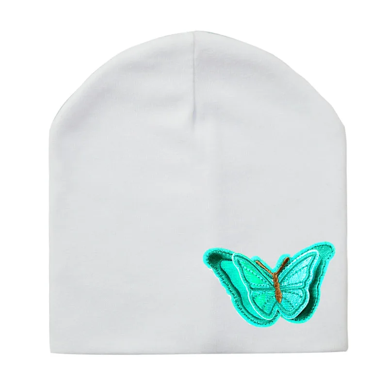 8 New Baby boy girl hat color butterfly cloth sticker Toddler Infant Beanie Hat Spring Autumn Winter Children's Hats kids beanies - Цвет: 8