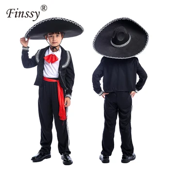 

Mexican Mariachi Amigo Dancer Child Boys Festival Parties Halloween Dress Up Costume Carnival Party Fancy Dress for Performance