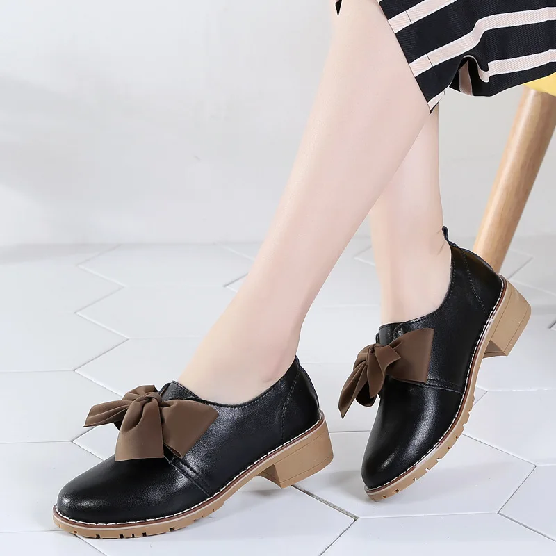 

Semi-high Heeled Shoes Women's 2019 New Style Versatile Students Genuine Leather Online Celebrity WOMEN'S Shoes England Chunky-H