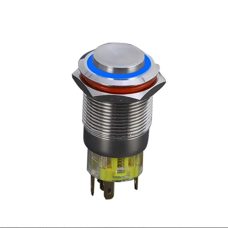 

19mm Momentary Push Button Led Metal Switch Waterproof Automatic Reset Switch 12V - 220V 5A self-reset Self Recovery Button