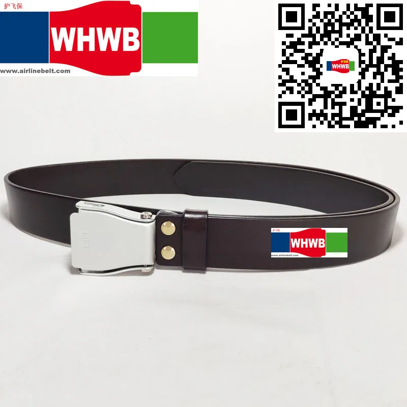 

Unique design coffee Genuine leather belt airplane seat belt Buckle different color buckle selection qualified and durable