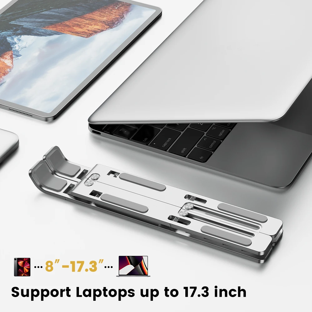 Portable Laptop Stand Aluminium Foldable Notebook Support Laptop Base Macbook Pro Holder Adjustable Bracket Computer Accessories 14
