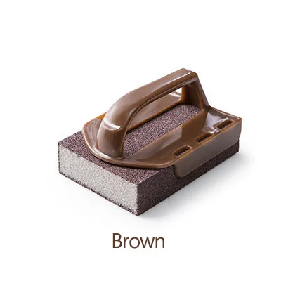 Brown Щетка Для Очистки Кухни дезактивация Двусторонняя губка протирать Супер-сильная девышивальная щетка для мытья котла - Цвет: Brown