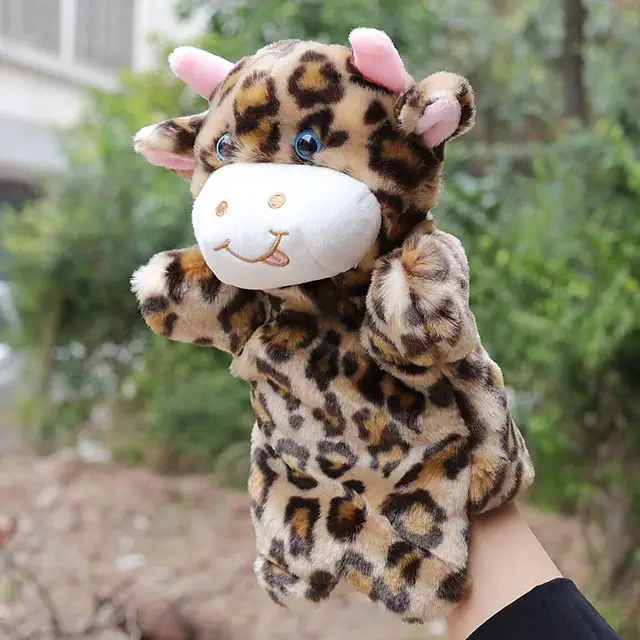 Cute Milk Cow Sheep Dog Duck Bear Hand Puppet Baby Kids Child Educational Soft Doll Plush Toy High quality 5