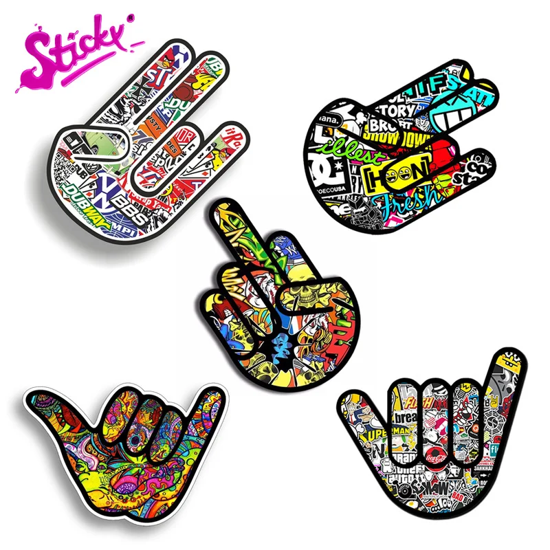 Sticky Cool Bomb Shocker Hand Car Sticker Decalcomania Decor Per Bicicletta Accessori Moto Casco Portatile Tronco Parete