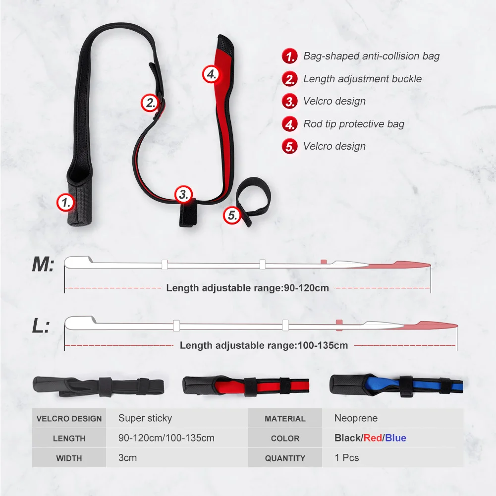 Spinning Casting Fishing Rod Protection Ties Rope 90-135cm Adjustable Strap Tie Fishing Gear Tackles Rod Holders Fishing Accessories Fishing Tackle Fishing Tools Fishing Tool