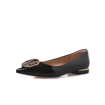 

New Slip on Low Heel Genuine Leather Pumps for Women Pointed Toe Fashion New Loafers Shoes Comfortable Female Shoes