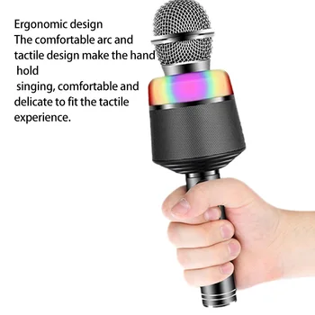 

Q008 Wireless Bluetooth Condenser Microphone Mobile Phone Karaoke Microphone Portable Handheld Microphone With changing lighting
