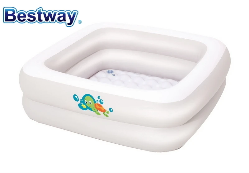 51116 Bestway 86x86x25 см двойное кольцо детская ванночка wz мягкий пол 34 "x 34" x 10 "Шар Бассейн Белый Надувная Детская Ванночка бассейн для 0-3 года