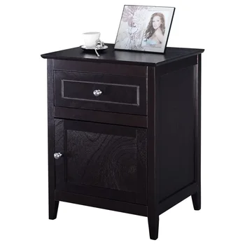 

Modern Beech wood Cabinet Storage Bedside Nightstands Accent End Table Bedroom Furniture HW51531