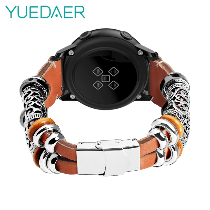 YUEDAER слоев Серебряный панк браслет из натуральной кожи для Xiaomi Amazfit GTR 47 стальной ремешок для Amazfit Bip нейлон ювелирная застежка