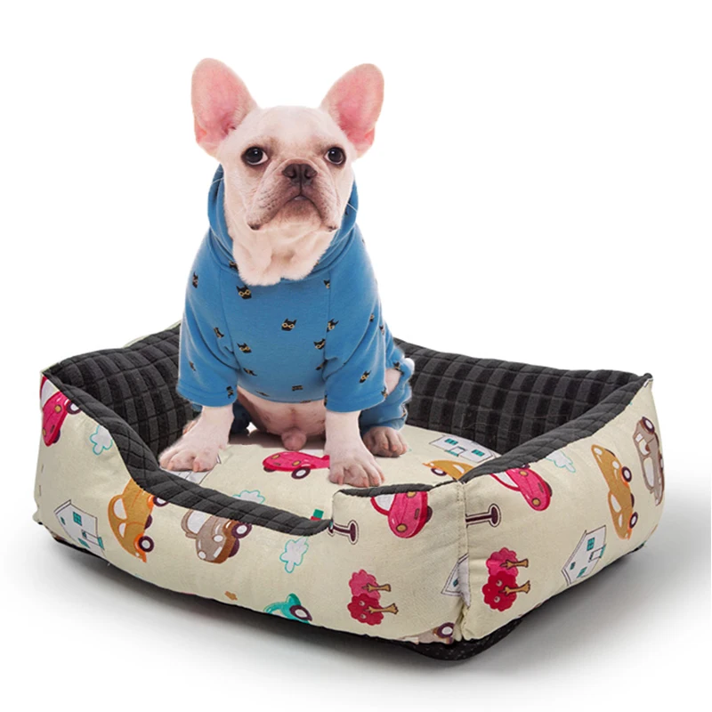 

Cartoon Pet Dog Bed Cat Nest Warm Dog Baskets Cat Cage Washable Dog House Anti-Slip Dog Kennel Pet Sofa Cushion   