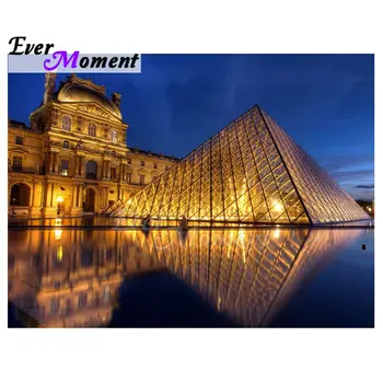 

Ever Moment Diamond Painting Tourist Attraction Museum Gold Palace Cross Stitch Kits Mosaic Picture Home Wall Decoration 5L067
