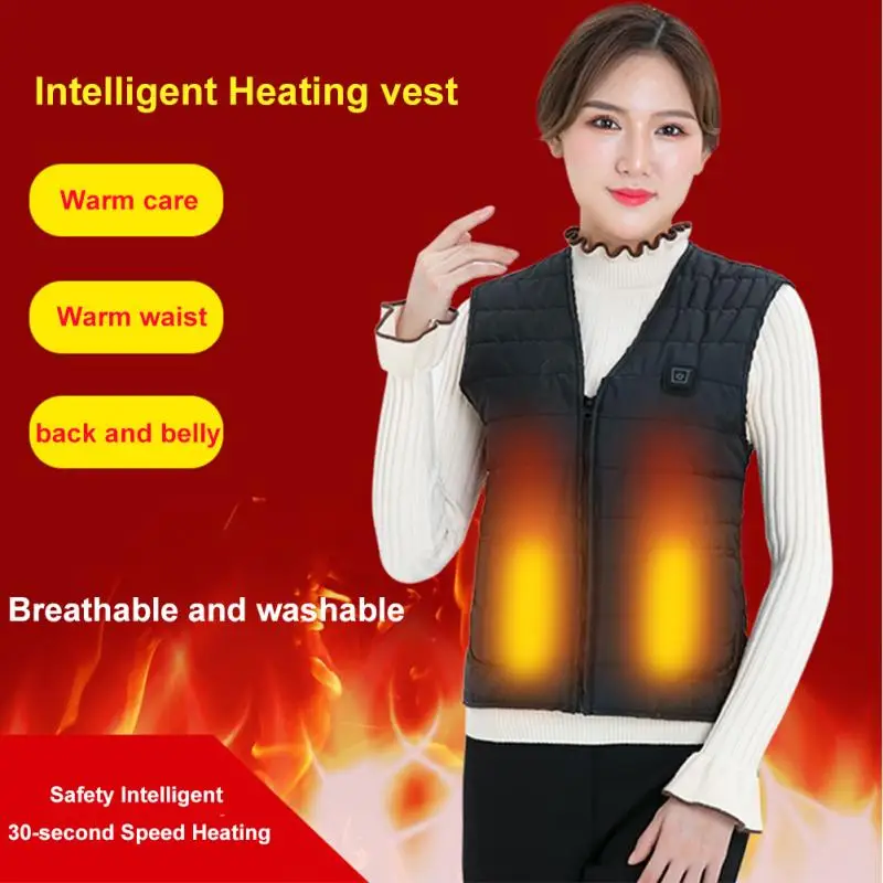  Men Women Outdoor USB Infrared Heating Vest Flexible Electric Thermal Winter Warm Jacket Clothing F