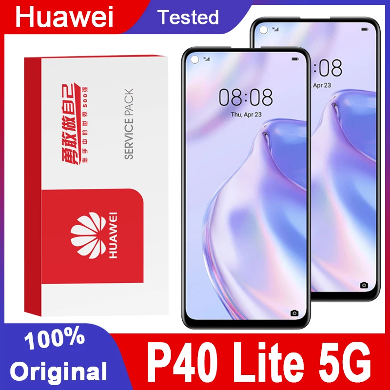 Оригинальные детали для замены дисплея Huawei P40 Lite 5G ЖК дисплей с сенсорным экраном дигитайзер в сборе рамкой