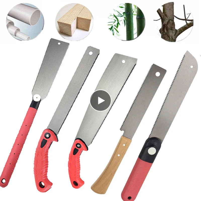 Folding Saw Japanese Double Edge Hand Saw HRC Wood Cutter Pull Saw 570mm Dry Wood Pruning Saw With Hard Teeth Woodworking Tools