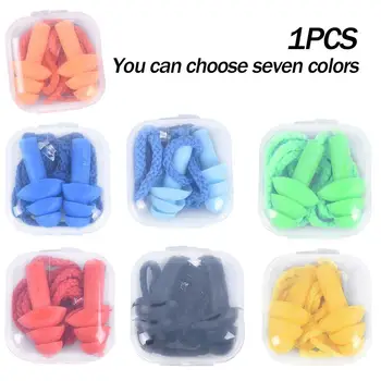 

1Pc Authentic Soft Silicone Corded Ear Plugs Protective Earmuffs Noise Reduction Christmas Tree Earplugs 7 Colors to Choose