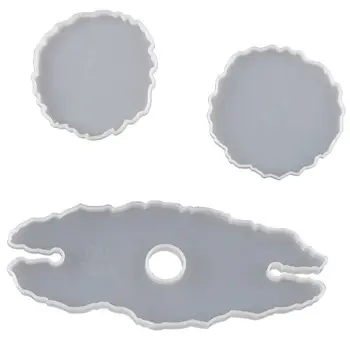 

3Pcs Coaster Silicone Mold Wine Glass Rack Epoxy Resin Mold Bottle Shelf Storage Coaster Resin Casting Tray Mould Kit