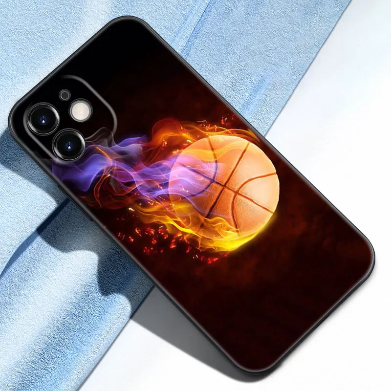 Basketball Korb Telefon Fall Für Apple iPhone 13 12 Mini 11 Pro Max XR X XS MAX 6 6S 7 8 Plus 5 5S SE 2020 Schwarz Abdeckung Coque