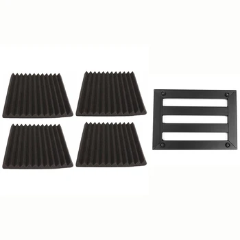 

4 Pcs Acoustic Foam Soundproofing Panels 11.81X11.81X1.1 Inch & 1 Set Guitar Effect Pedal Board with ic Tape 37X27Cm