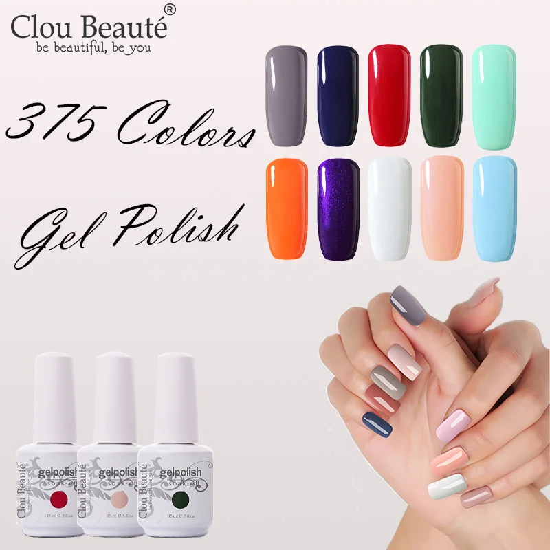Clou Beaute 15 мл цветной набор гель-лаков для ногтей продвинутый маникюр Гель-арт лак для ногтей праймер и верхнее покрытие стойкий Натуральный гель