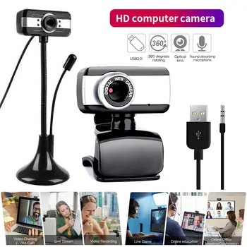 

Portable HD 480P Webcam USB2.0 Driver-free Web Camera With Microphone 360 Degree Rotation For Online Teaching Live Broadcast