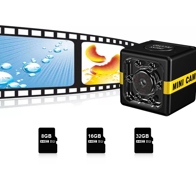 Наружная Спортивная маленькая камера HD инфракрасное ночное видение 1080P спортивная DV камера SQ8 Спорт на открытом воздухе маленькая камера велосипед компьютер