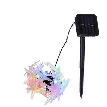 

20 LED Solar Dragonfly Shaped Decorative String Lights Christmas Day Party Indoor Starry Decorative String Lights