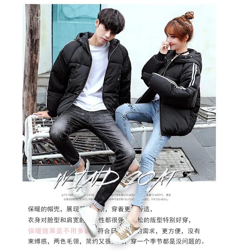 Couple Clothes Cotton-padded Clothes Female Short Coltsfoot Thick down Coat Loose-Fit Solid Color Cotton Coat New Style Kor