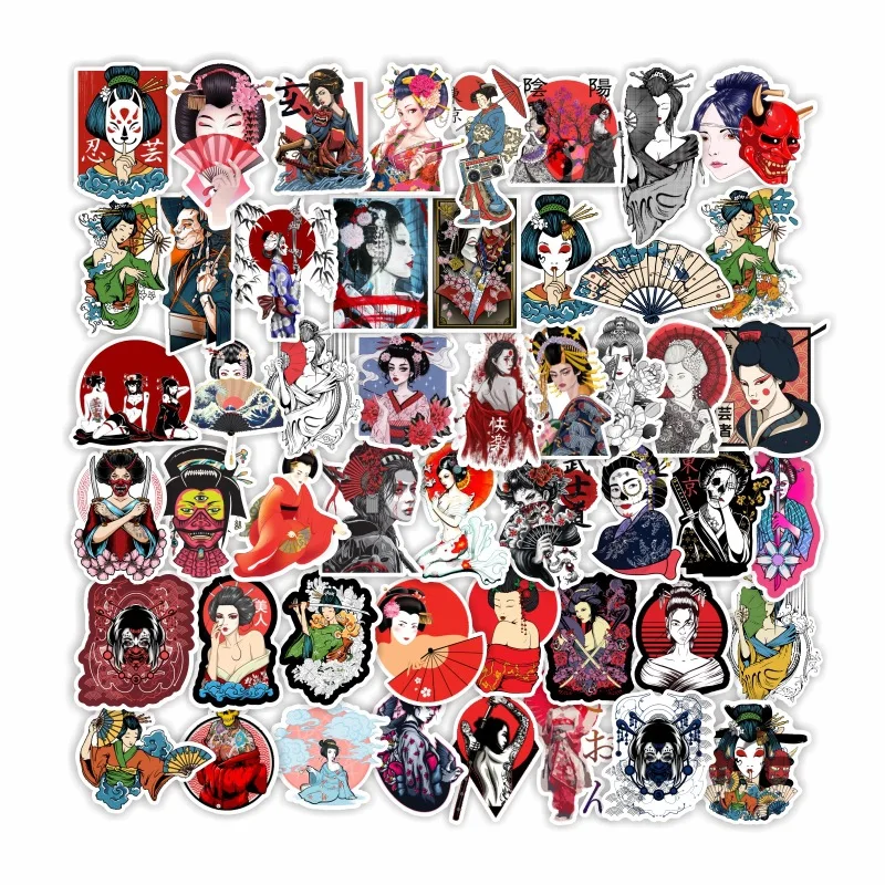 10/30/50pcs japanische Geisha Aufkleber wasserdicht Aufkleber Laptop Motorrad Gepäck Snowboard Kühlschrank Auto Pegatinas